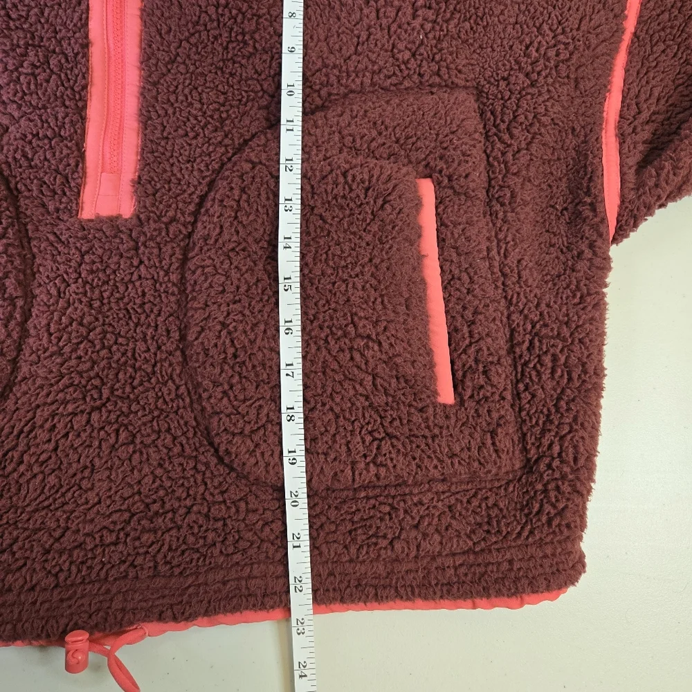 SO Teddy Half Zip Jacket Marroon and Pink Size Large